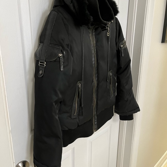 RUDSAK NYLON PARKA WITH LEATHER TRIM AND FUR TRIMMED HOODIE - Picture 7 of 17